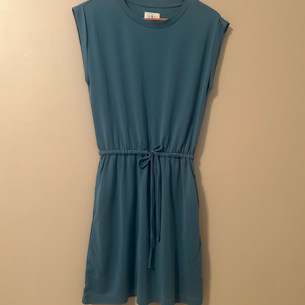 Lou & Grey Teal Dress with Waist Tie